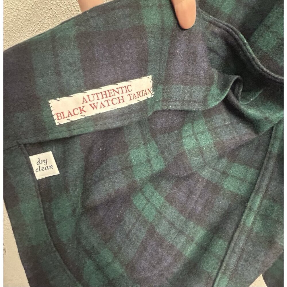 Vtg Pendleton Blazer Jacket Large Green Blue Tartan Plaid Virgin Wool Crest - Picture 5 of 10